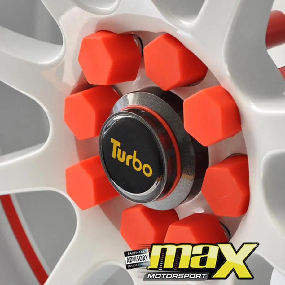 17mm Silicone Protective Wheel Nut Covers (Red) Max Motorsport