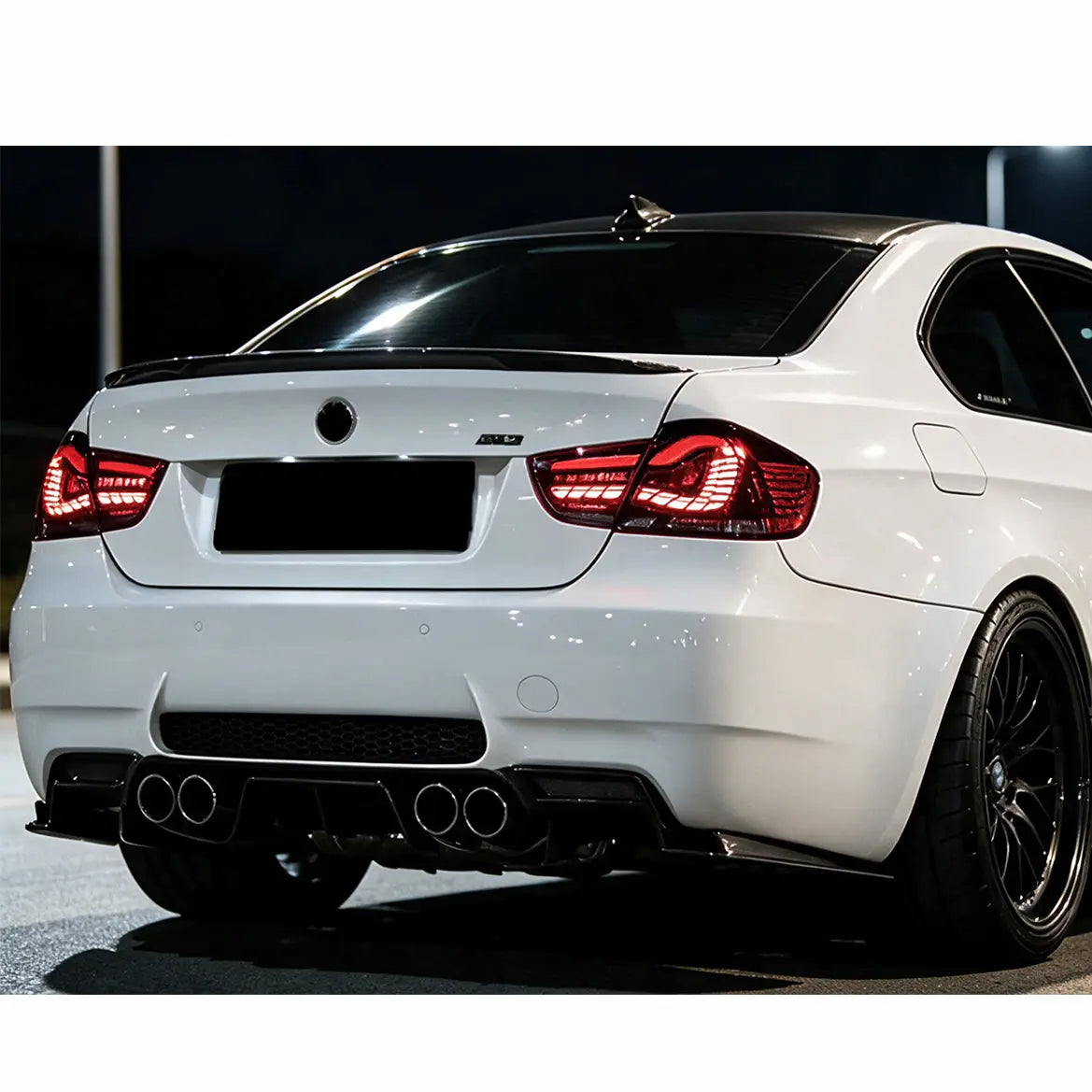 BM E90 3-Series (09-12) OLED Sequential Smoked Red Taillights Max Motorsport