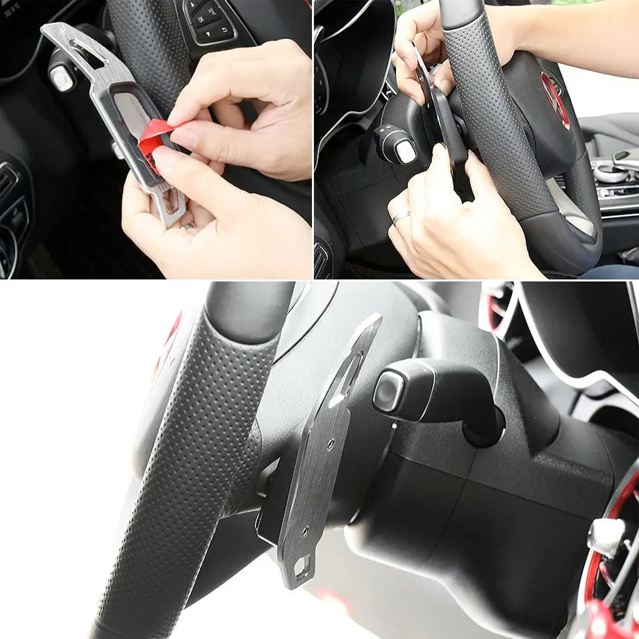 Benz Brushed Aluminium Paddle Shift Extensions (Red) Max Motorsport