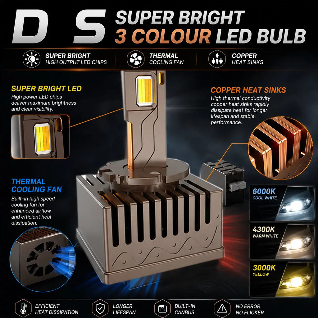 D3S D-Series 3-Colour LED Conversion Bulbs (Pair) Max Motorsport