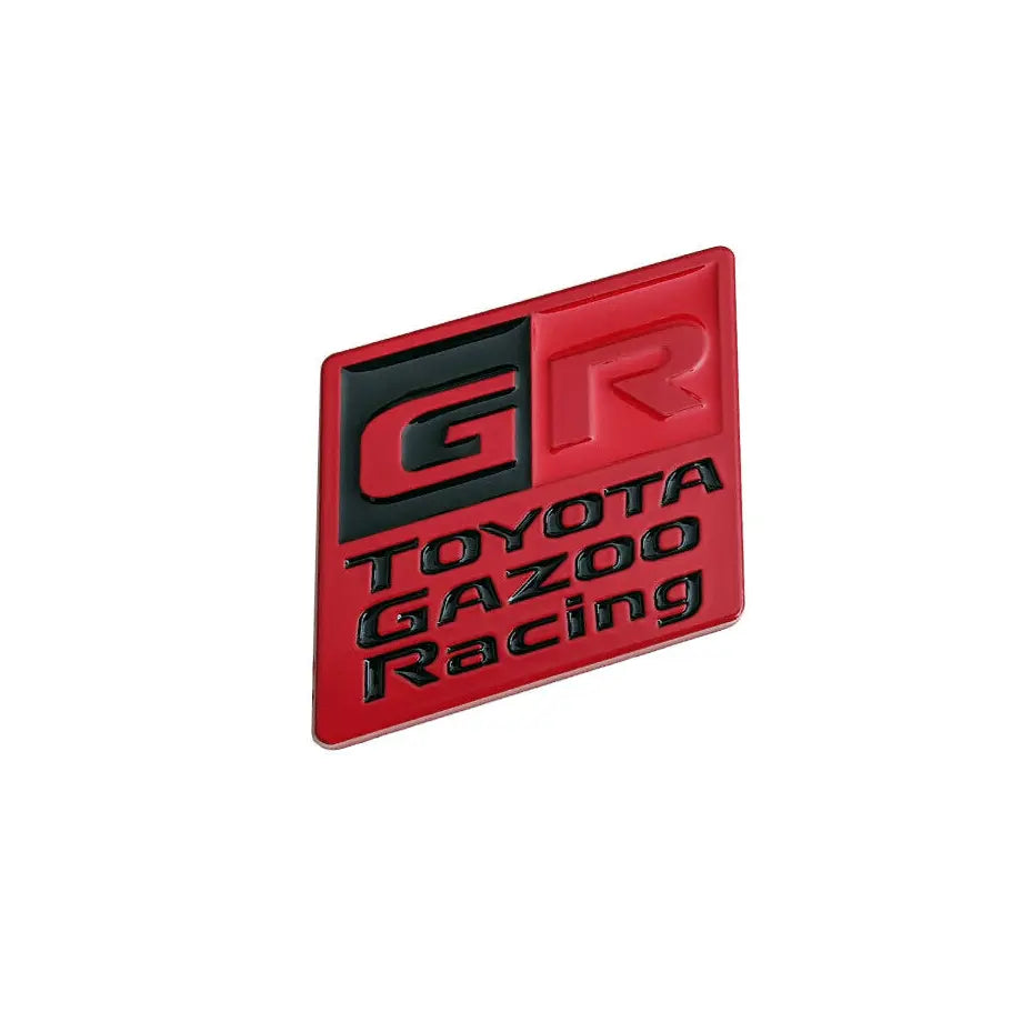 GR Gazoo Racing Square Type Metal Badge - Red & Black Max Motorsport
