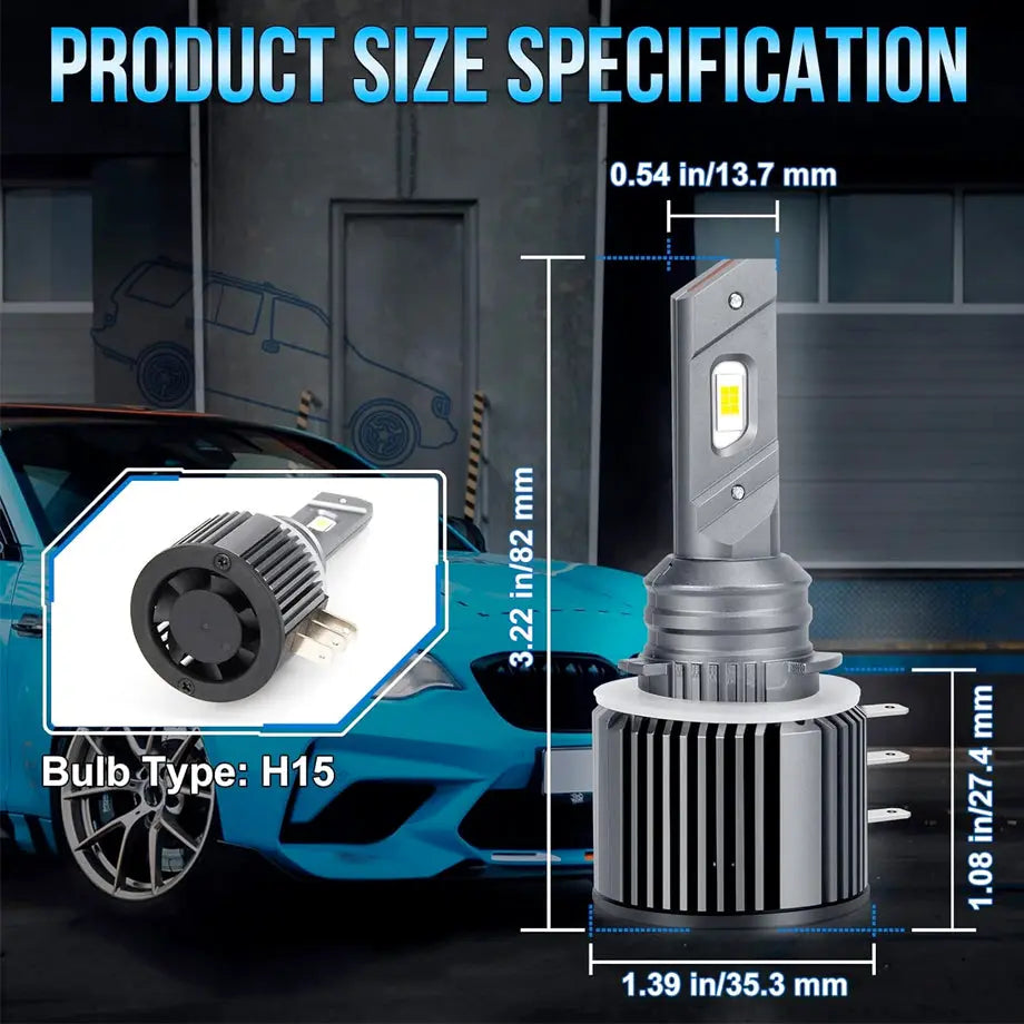 H15 - LED Canbus Headlight Bulb Kit Max Motorsport