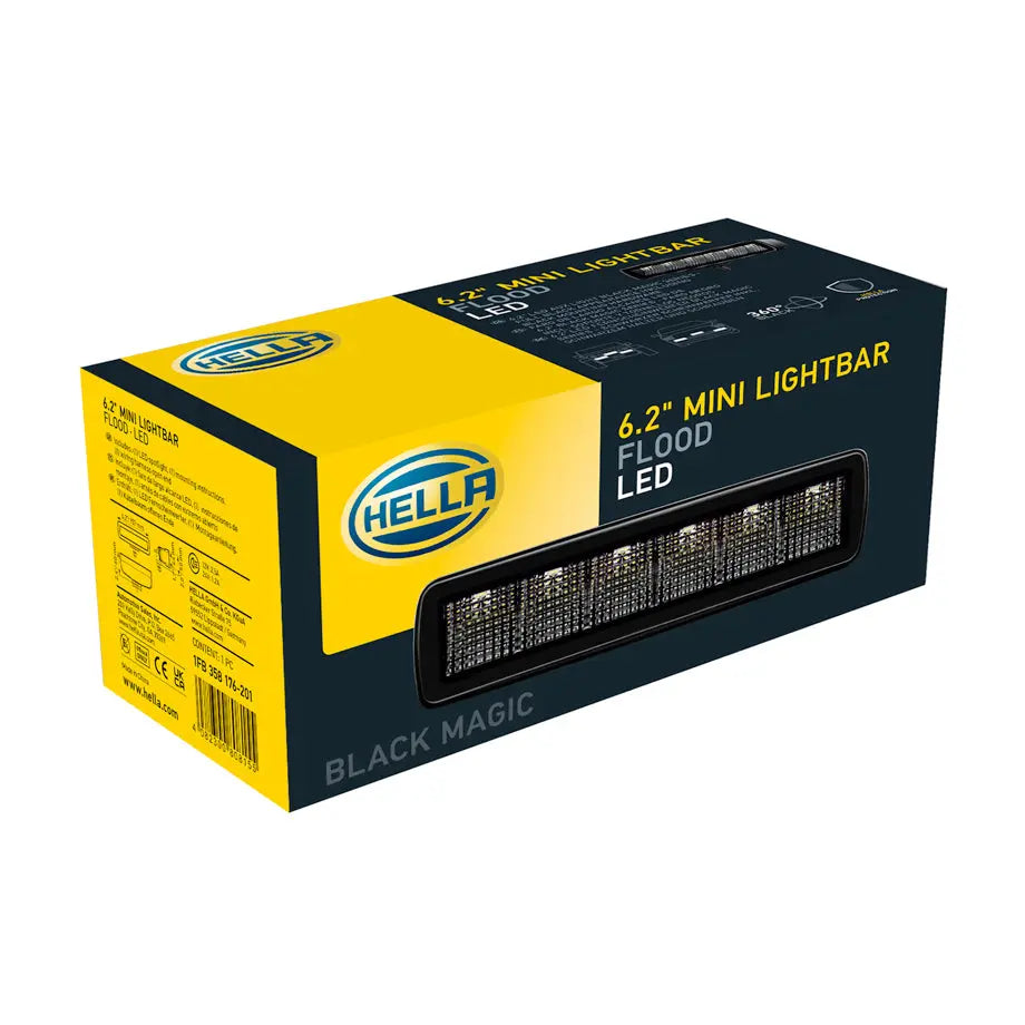 Hella Black Magic 6.2" Mini LED Lightbar (Flood) Hella