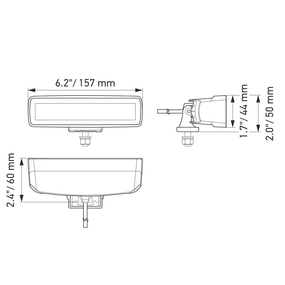 Hella Black Magic 6.2" Mini LED Lightbar (Spot) Hella