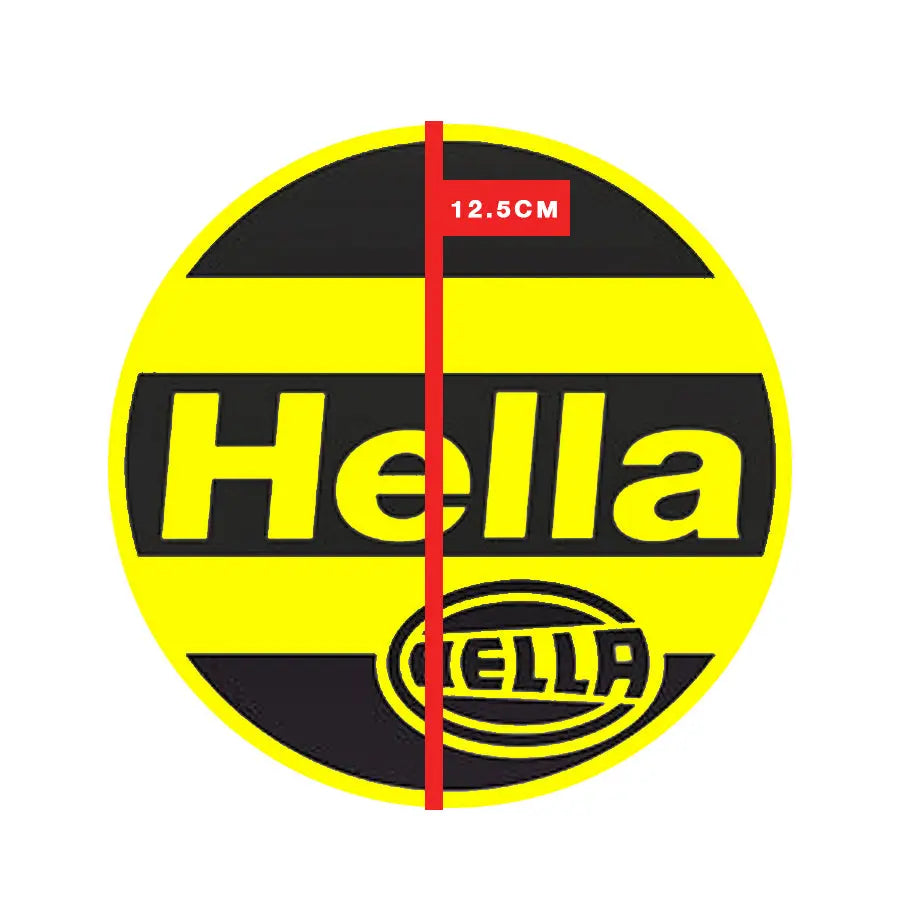 Hella Round Headlight Vinyl Stickers Yellow (12.5cm) - Pair Max Motorsport
