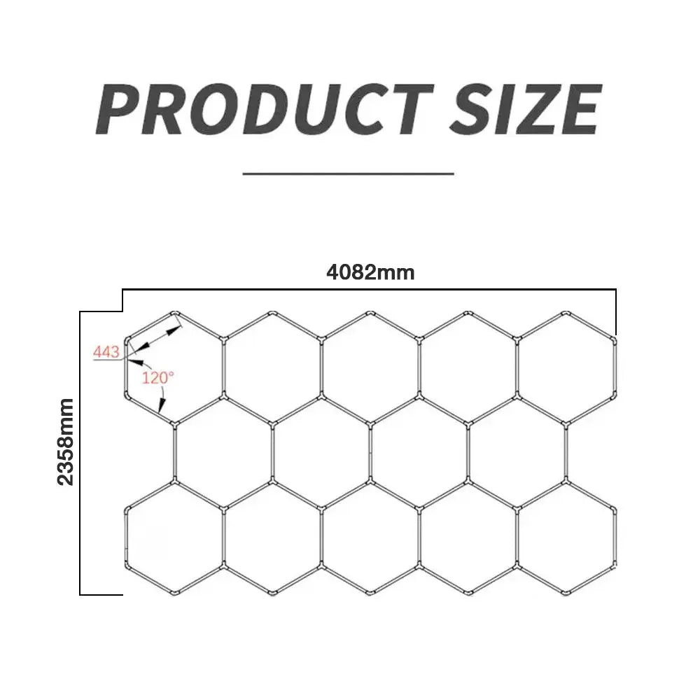 Hexglo 14 Piece Hexagon Modular LED Lighting Kit Max Motorsport