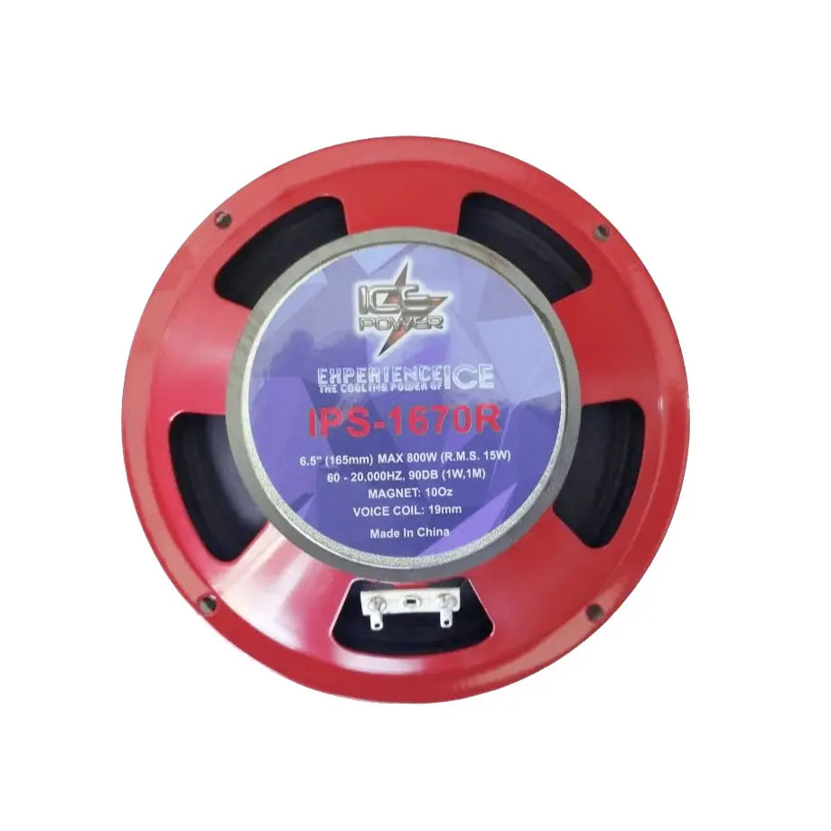 Ice Power IPS-1670R 6.5" 3-Way Bullet Speakers - 800W (Red) Ice Power