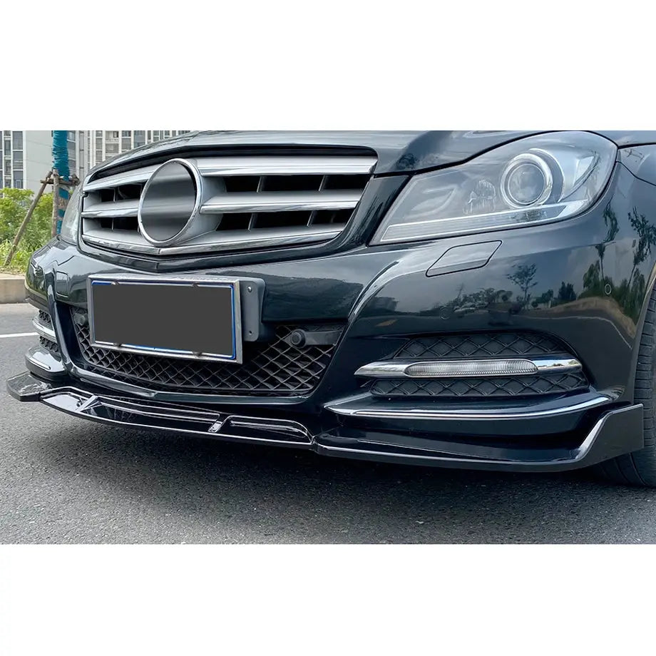 Merc W204 (09-13) Brabus Style Gloss Black Plastic Front Spoiler Max Motorsport
