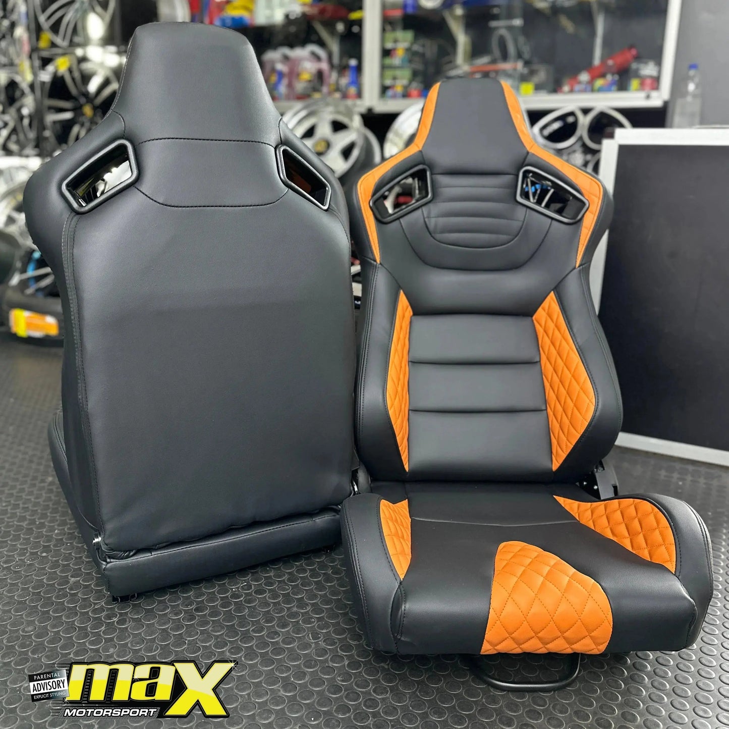 Reclinable Wingback Racing Seats PVC (Pair) Max Motorsport