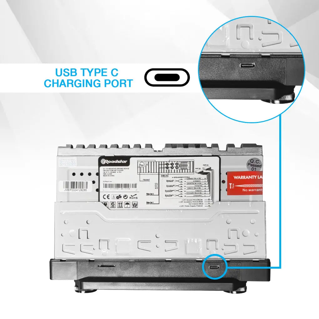 Roadstar 5.25 Inch Single Din Media Player With USB, Bluetooth, Android Auto & Apple Car Play Roadstar