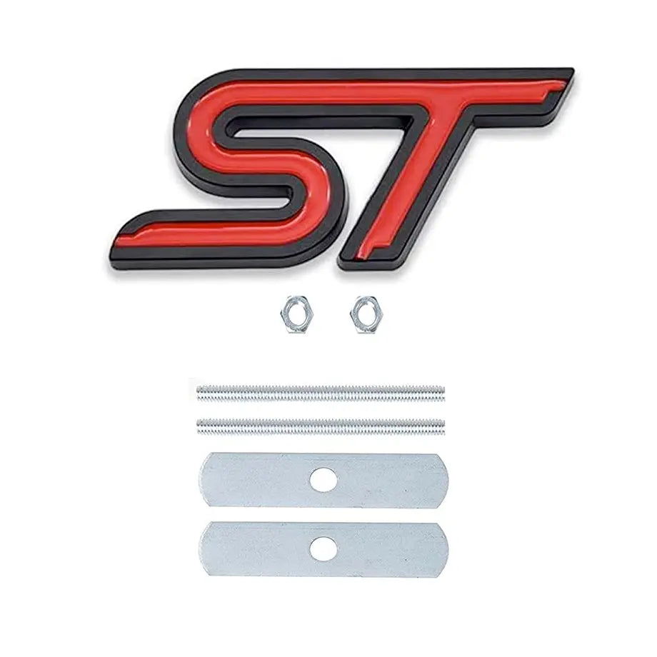 ST Metal Grille Badge - Black & Red Max Motorsport