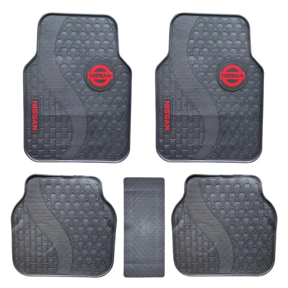 Suitable To Fit - GTI 5-Piece Rubber Car Mats (Red) Max Motorsport