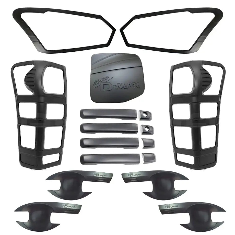 Suitable To Fit - Isuzu D-Max (17-21) Matte Black Accessories Kit (17-Piece) Max Motorsport