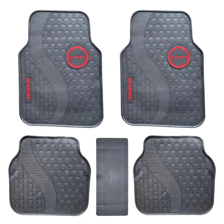 Suitable To Fit - Nissan 5-Piece Rubber Car Mats (Red) Max Motorsport