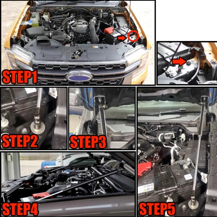 Suitable To Fit - Ranger Next Gen (22-On) Bonnet Hood Lifter Shock Max Motorsport