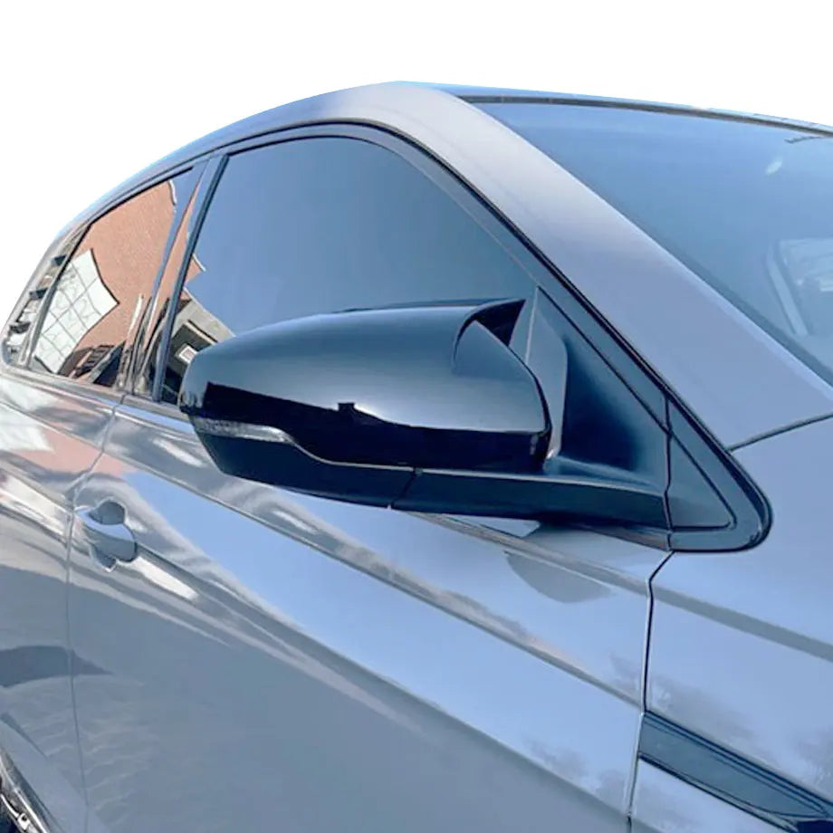Suitable To Fit - VW Polo 8 AW (18-On) Gloss Black Wing Style Stick-On Mirror Covers Max Motorsport