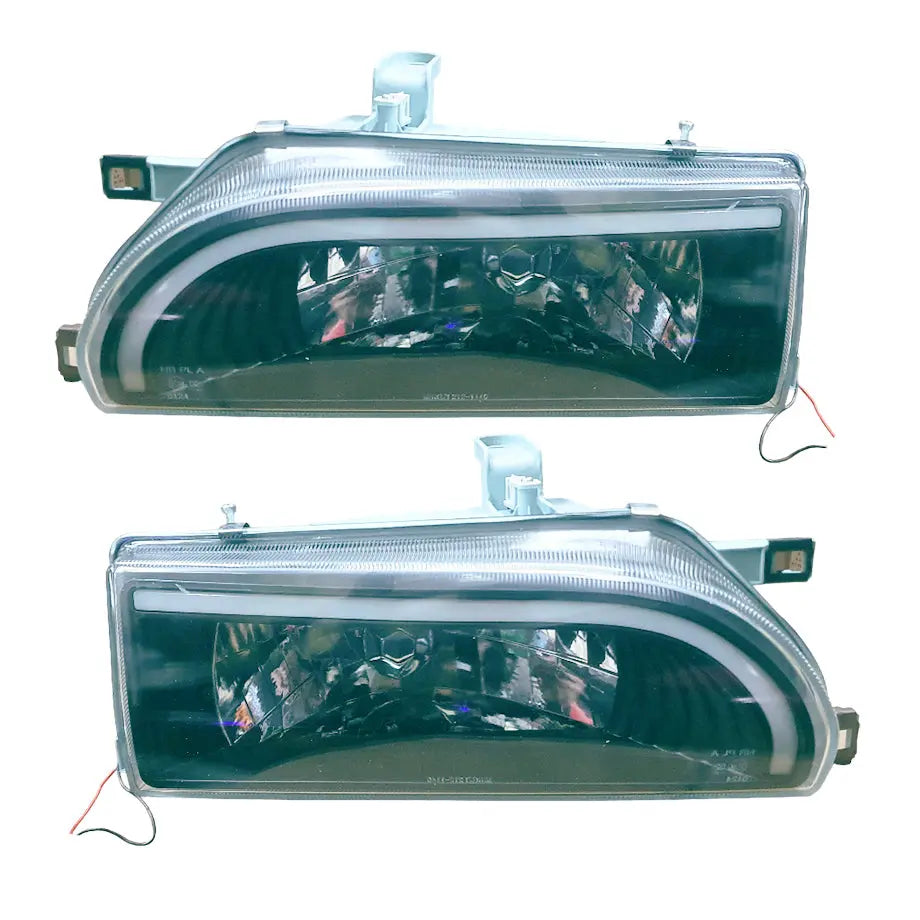 Toyota Corolla (93-96) Crystal Black DRL LED Headlights Max Motorsport