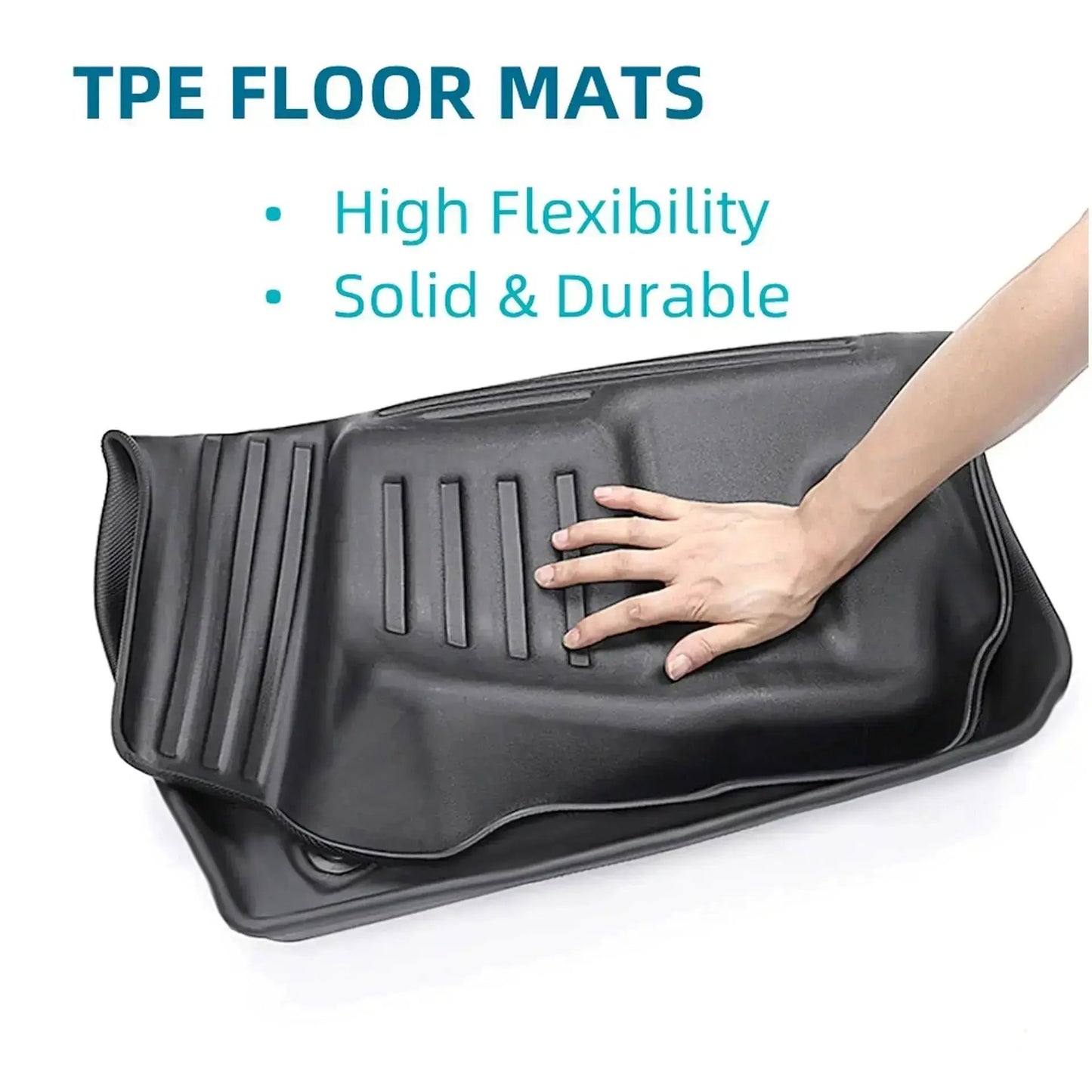 Toyota Hilux (12-On) Double-Cab Moulded TPE Rubber Floor Mats (3-Piece) Max Motorsport