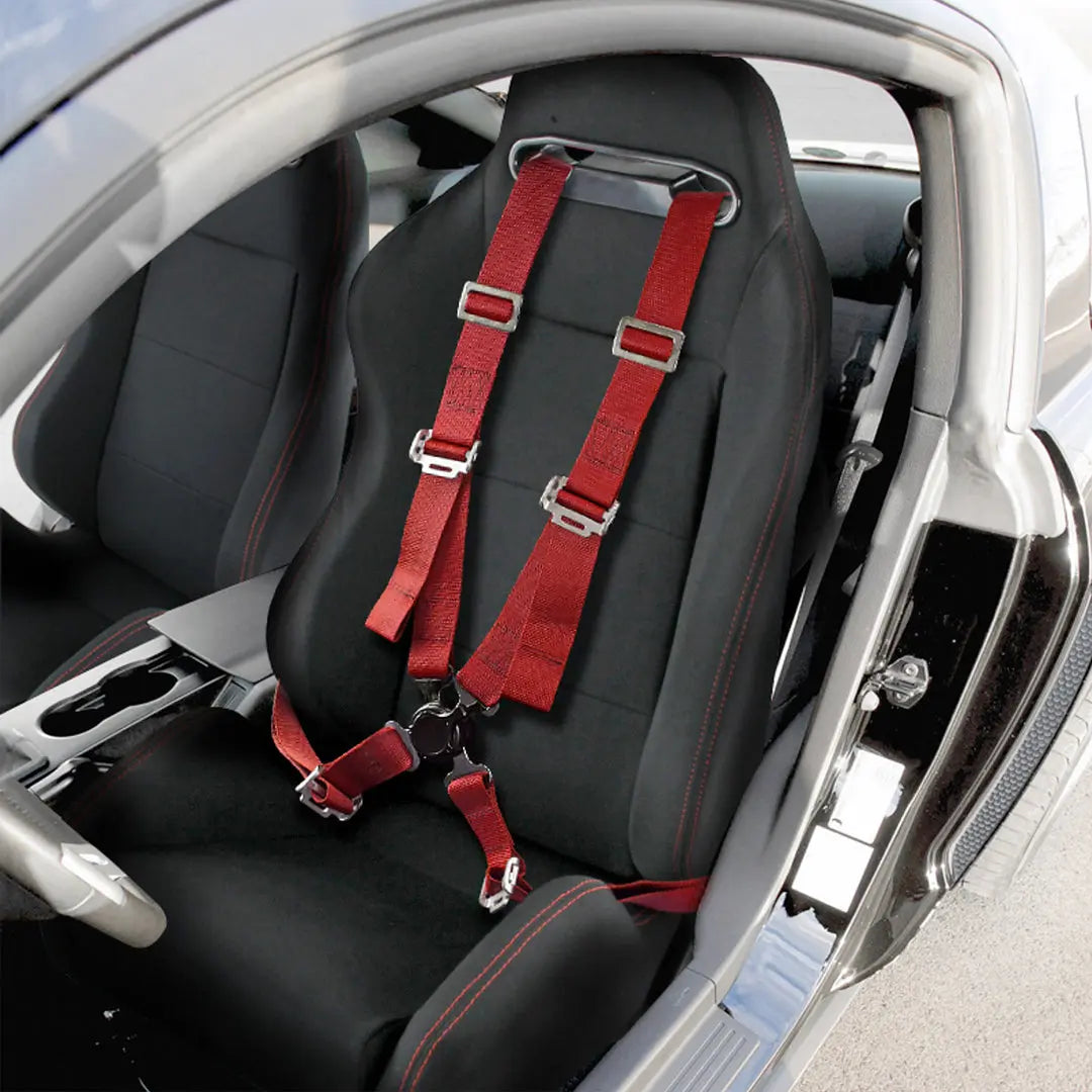 Universal 4-Point Racing Seat Harness (Red) Max Motorsport