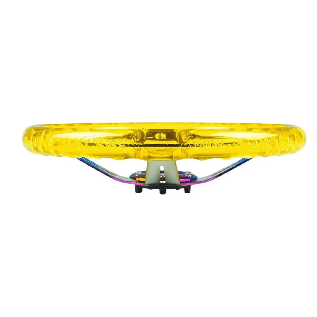 Universal Acrylic JDM Drift Style Racing Steering Wheel - Neo Chrome + Yellow (350mm) Max Motorsport