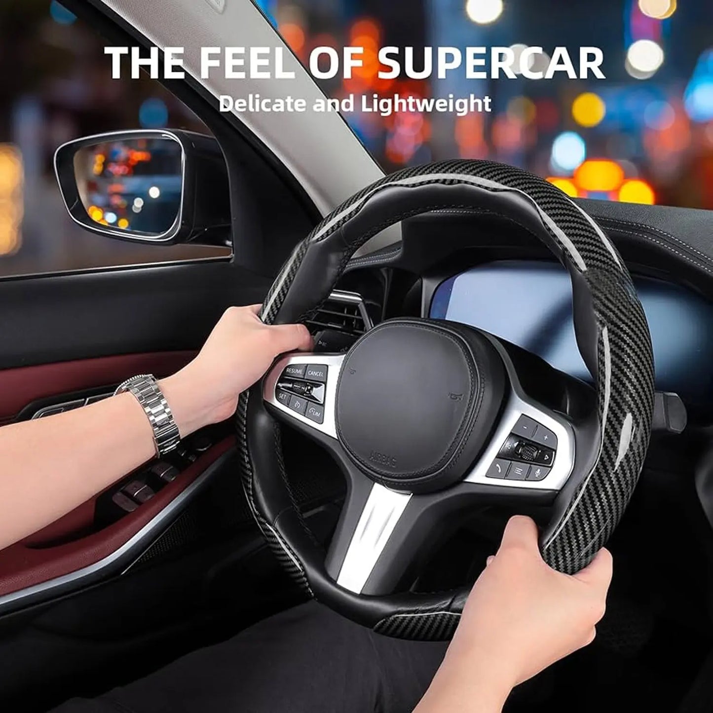 Universal Carbon Look GT Sport Style Steering Wheel Cover Max Motorsport