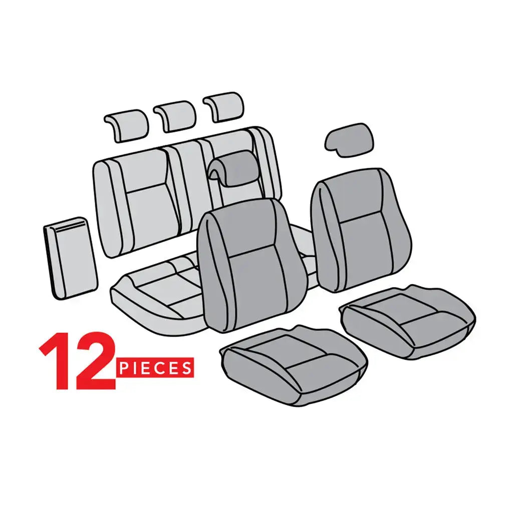 Universal GTI Tartan Style Car Seat Covers - Front & Rear Full Set (Red) Max Motorsport