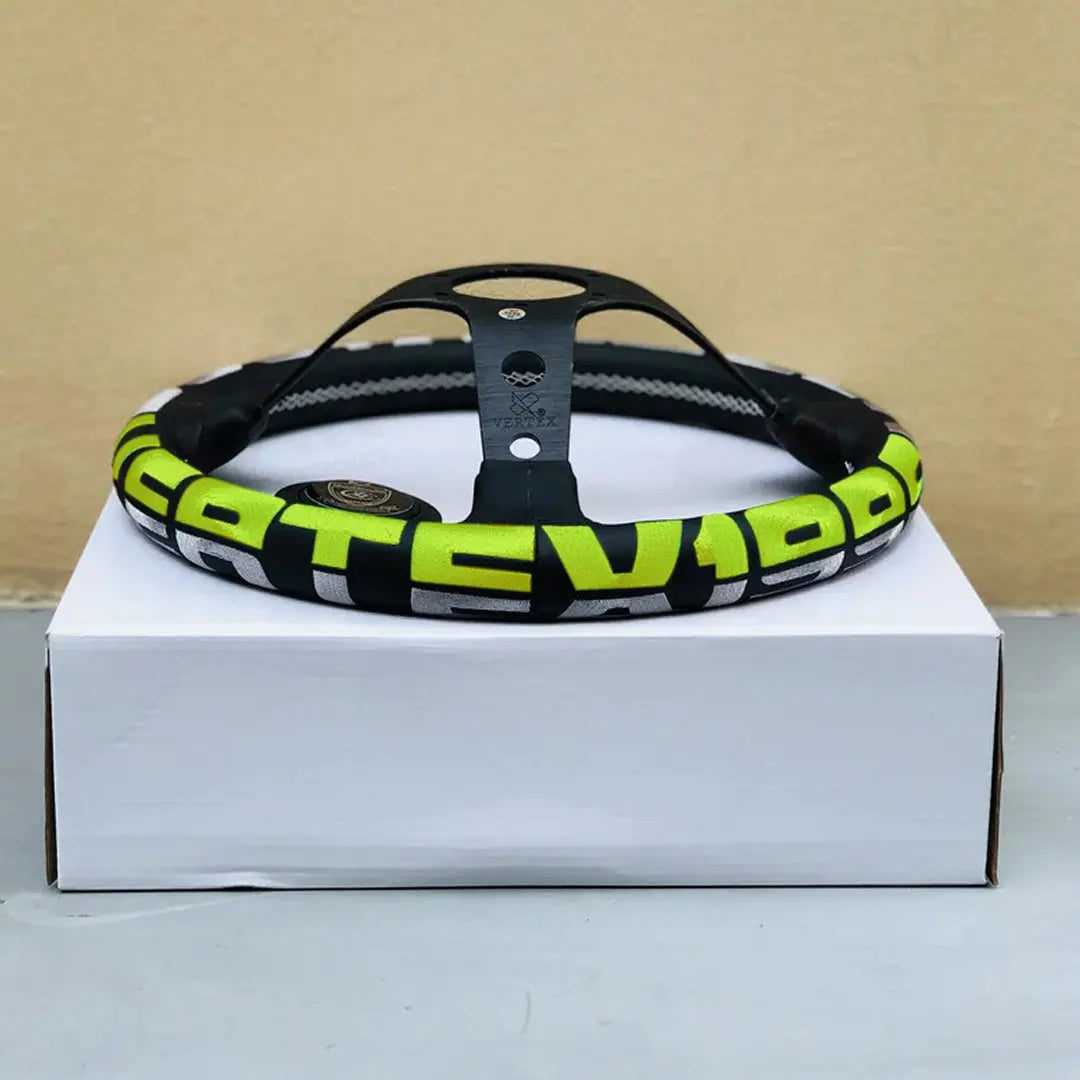 Universal JDM Aluminium Vertex Drift Style Sports Steering Wheel (320mm) Max Motorsport