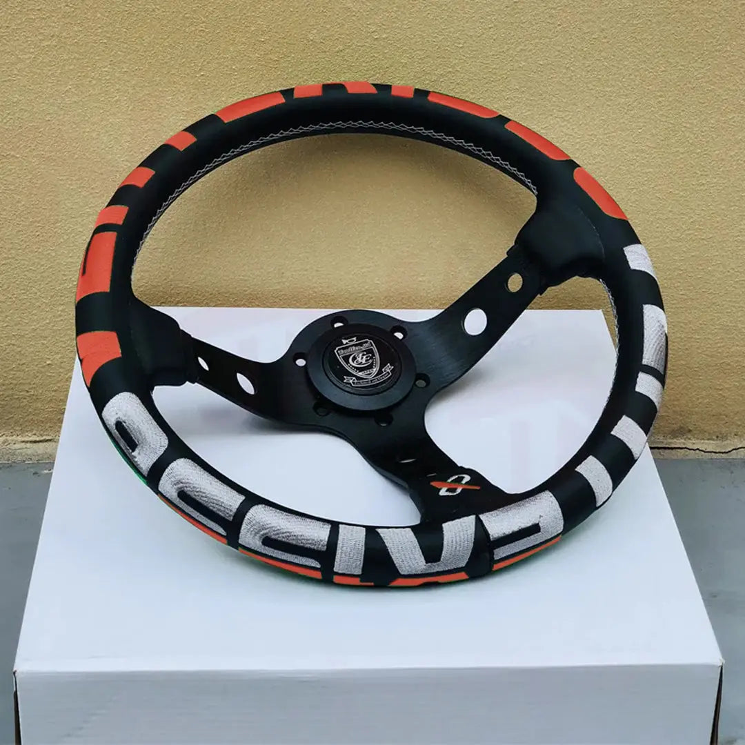 Universal JDM Aluminium Vertex Drift Style Sports Steering Wheel (320mm) Max Motorsport