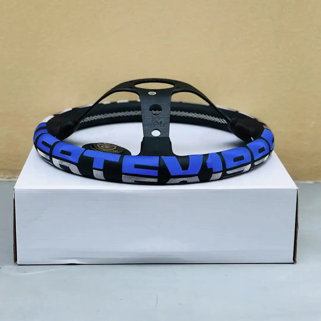 Universal JDM Aluminium Vertex Drift Style Sports Steering Wheel (320mm) Max Motorsport