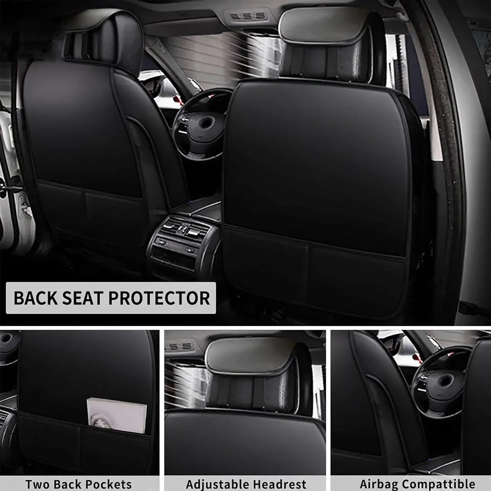 Universal Premium Luxury Car Seat Covers - Front & Rear Full Set (Black & Red) Max Motorsport