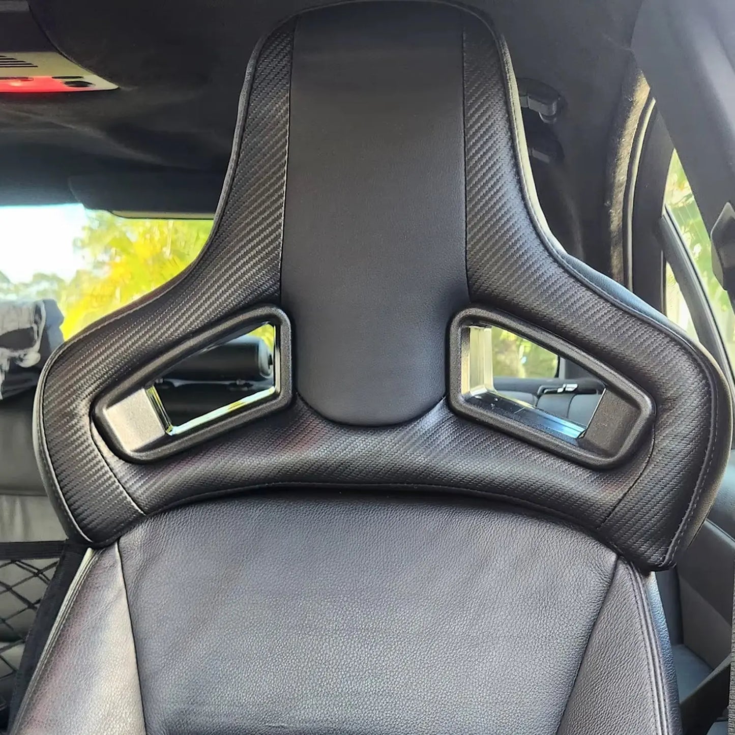 Universal Racing Style Car Seat Headrest - 140mm Max Motorsport