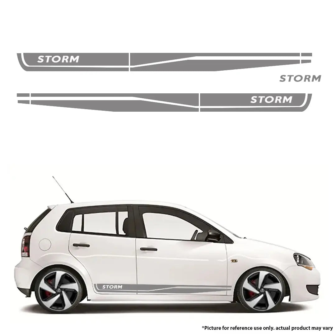 Universal VW Polo Storm Vinly Sticker Kit (Silver) Max Motorsport