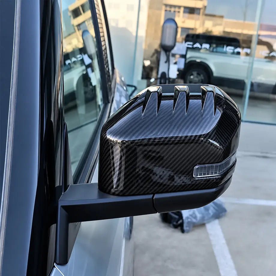 iCAUR 03T (25-On) Carbon Look Stick-On Mirror Covers Max Motorsport