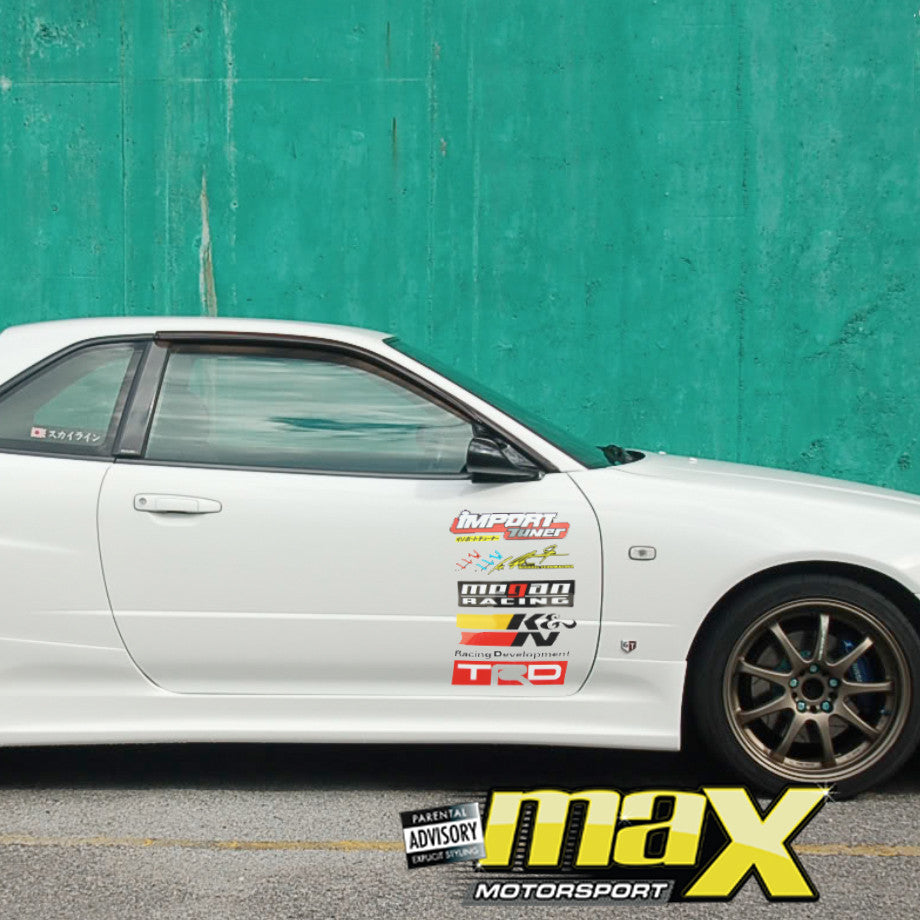 Universal 10-Piece JDM Racing Door Sticker Kit