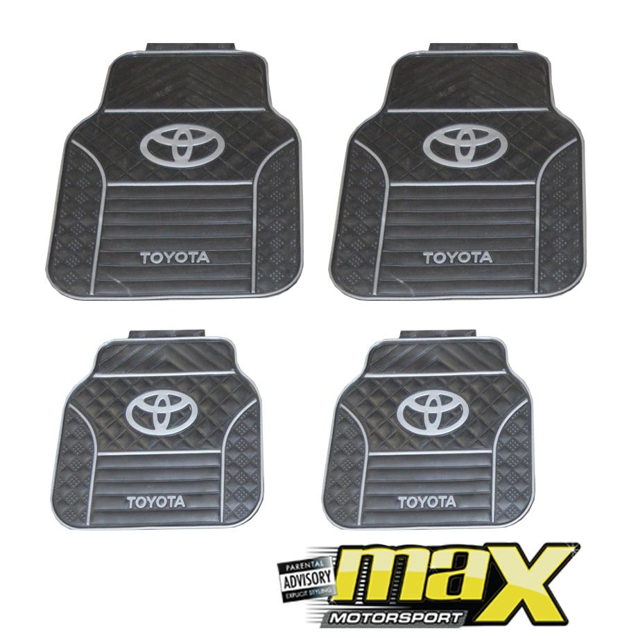 4 Piece Toyota Branded Rubber Car Mats (Grey) maxmotorsports