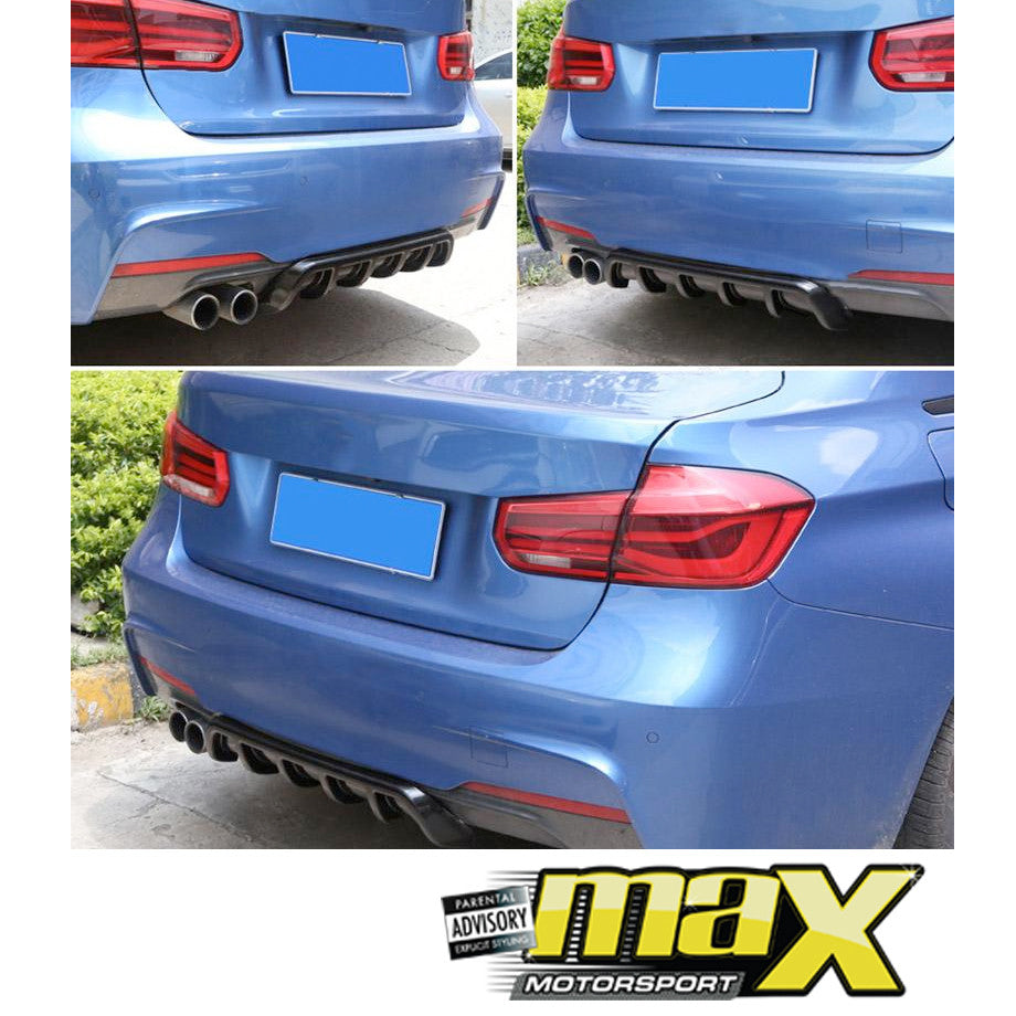 Universal Gloss Black Plastic Rear Bumper Diffuser