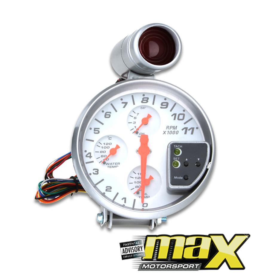 5 Inch 4 in 1 Tachometer & Shift Light maxmotorsports