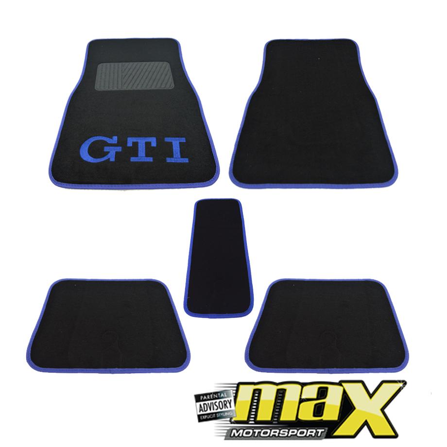 5 Piece GTI Racing Car Mats (Blue) maxmotorsports