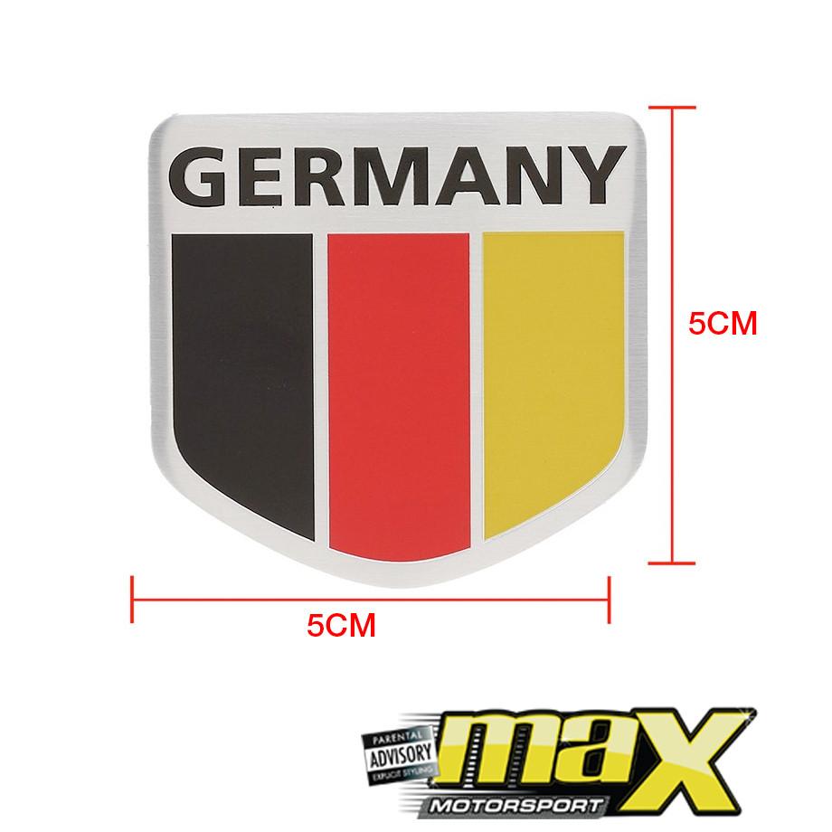 Aluminum German Shield Stick On Badge maxmotorsports