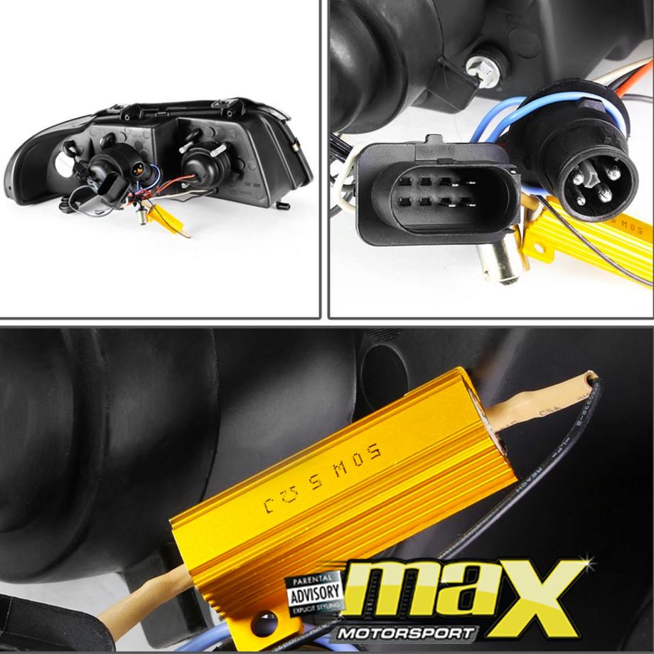 Audi A4 B5 (99-01) Black LED Projector Headlights maxmotorsports