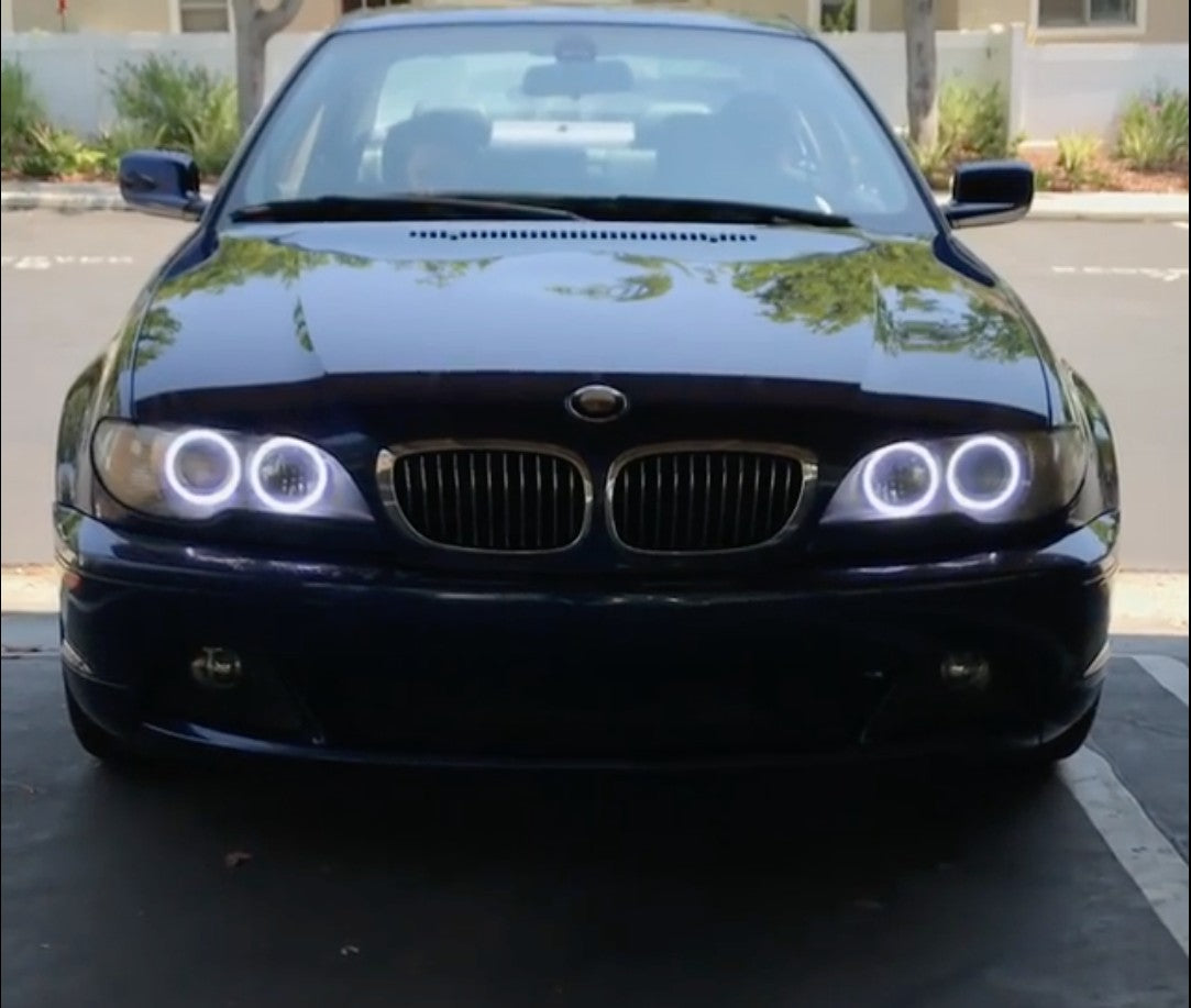 BM E46 Non-Projector Cotton Angel Eye Rings With Wiring Loom Max Motorsport