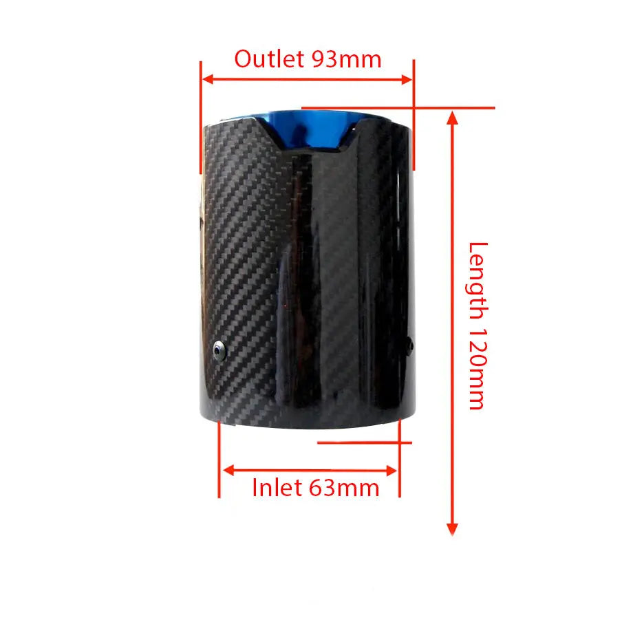 BM F-Series Performance Style Carbon Fibre Exhaust Tail Pipes (63mm) Max Motorsport