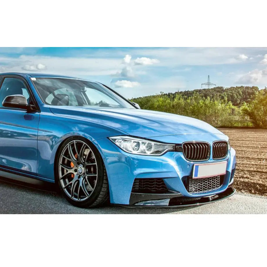 BM F30 3-Series (12-On) Gloss Black 2-Piece Front Spoiler maxmotorsports