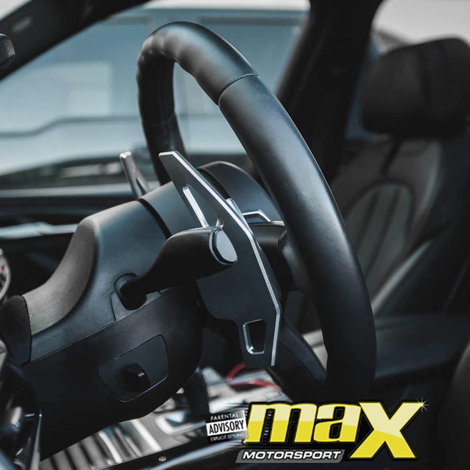BM F30 Silver Aluminium Paddle Shift Extensions maxmotorsports