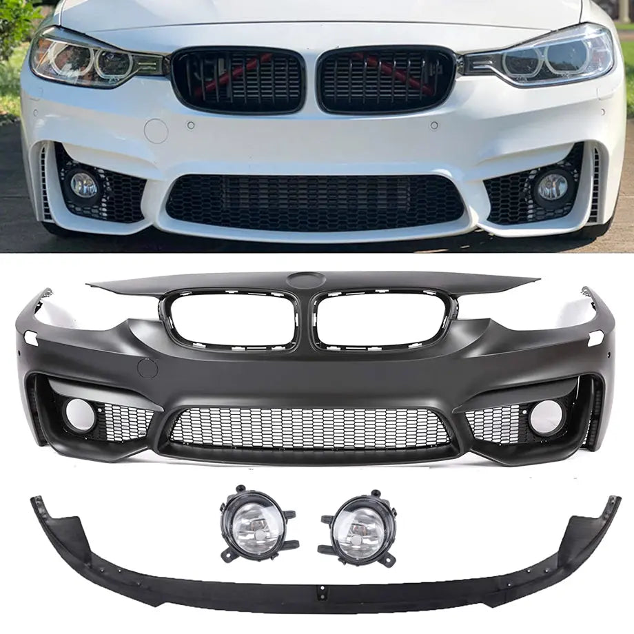 BM F80 M3 Style Front Bumper With Fogs To Fit BM F30 3-Series maxmotorsports