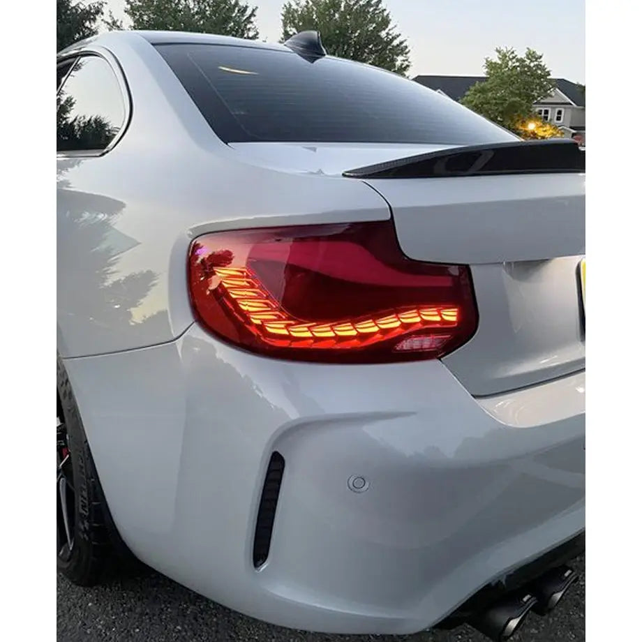 BM F87 M2 CS Style OLED Sequential Smoked Red Taillights Max Motorsport
