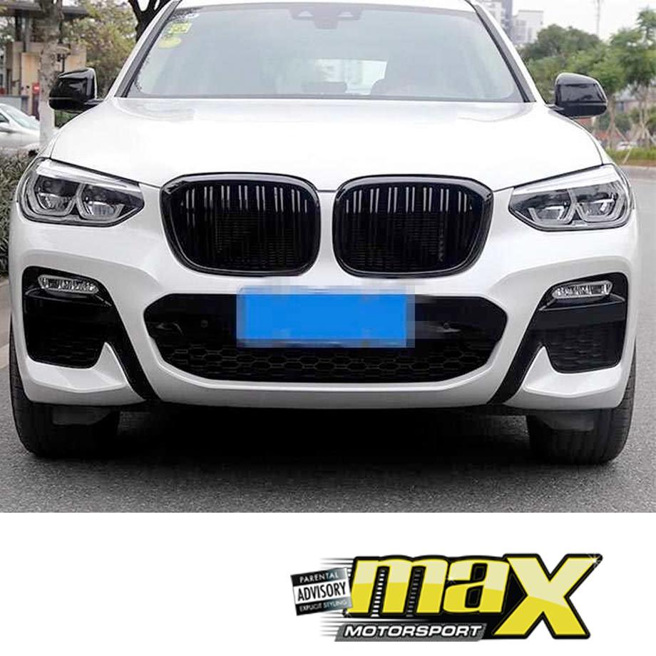 BM X3 G01-Series Piano Black Double Kidney Grille (14 Slat) maxmotorsports