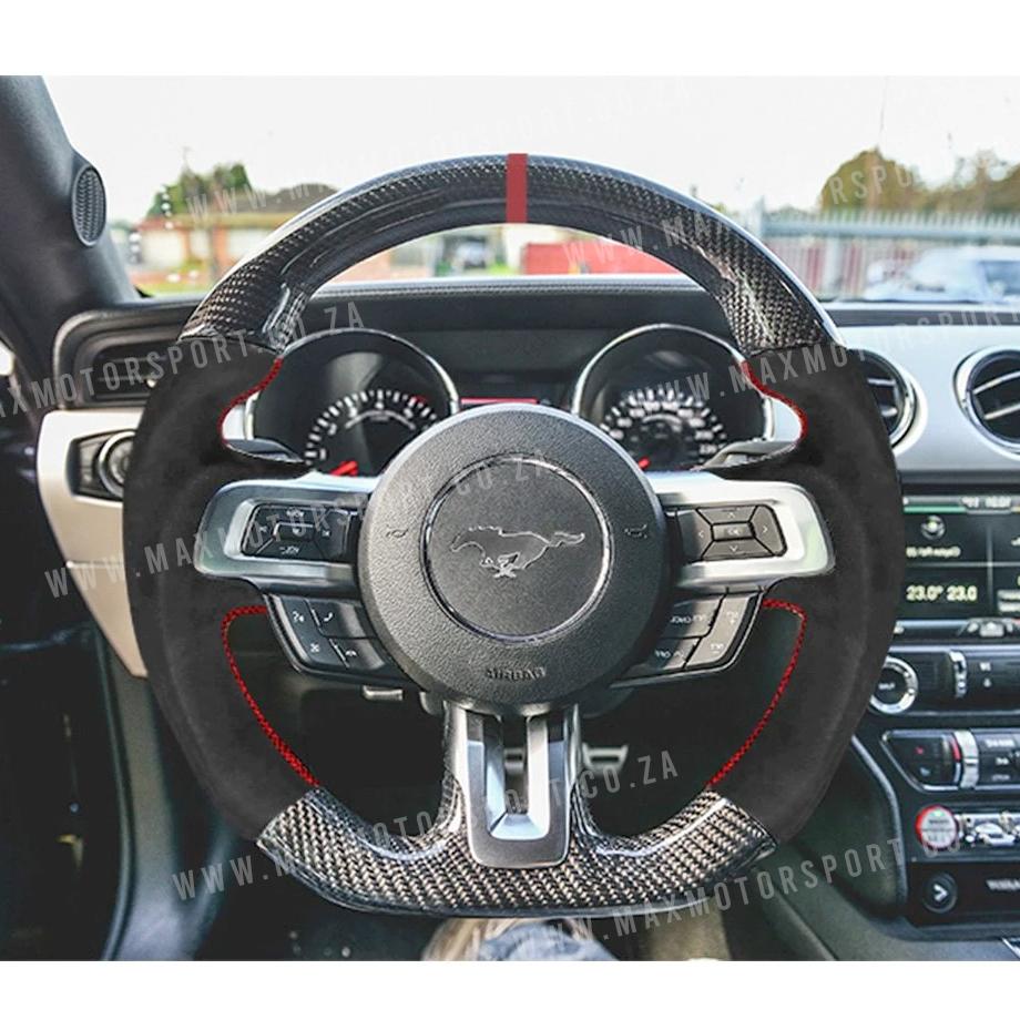 Carbon Fibre Steering Wheel - Suitable To Fit Mustang (2018-On) Max Motorsport