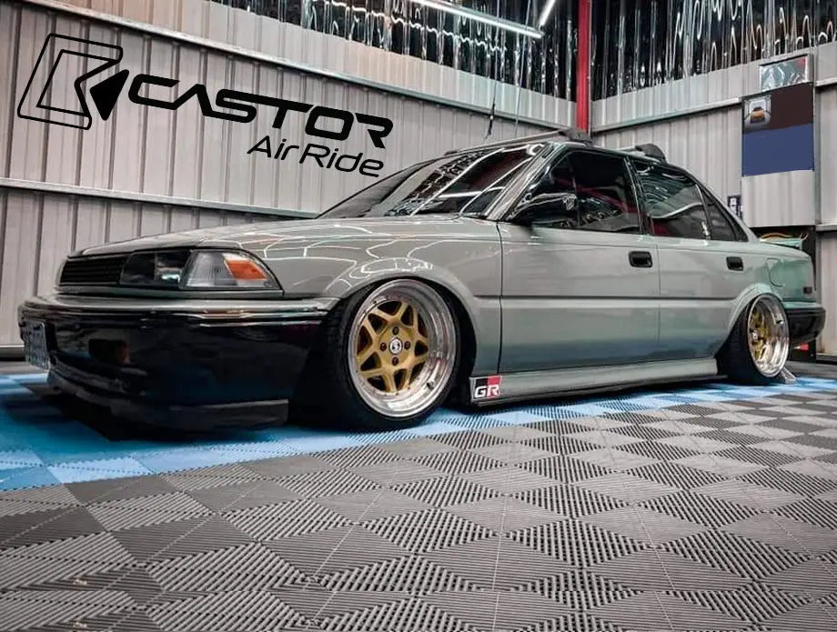 Castor Air Ride Black Bluetooth Air Suspension Kit - Toyota Corolla E8/E9 (93-96) Castor Air Ride Suspension