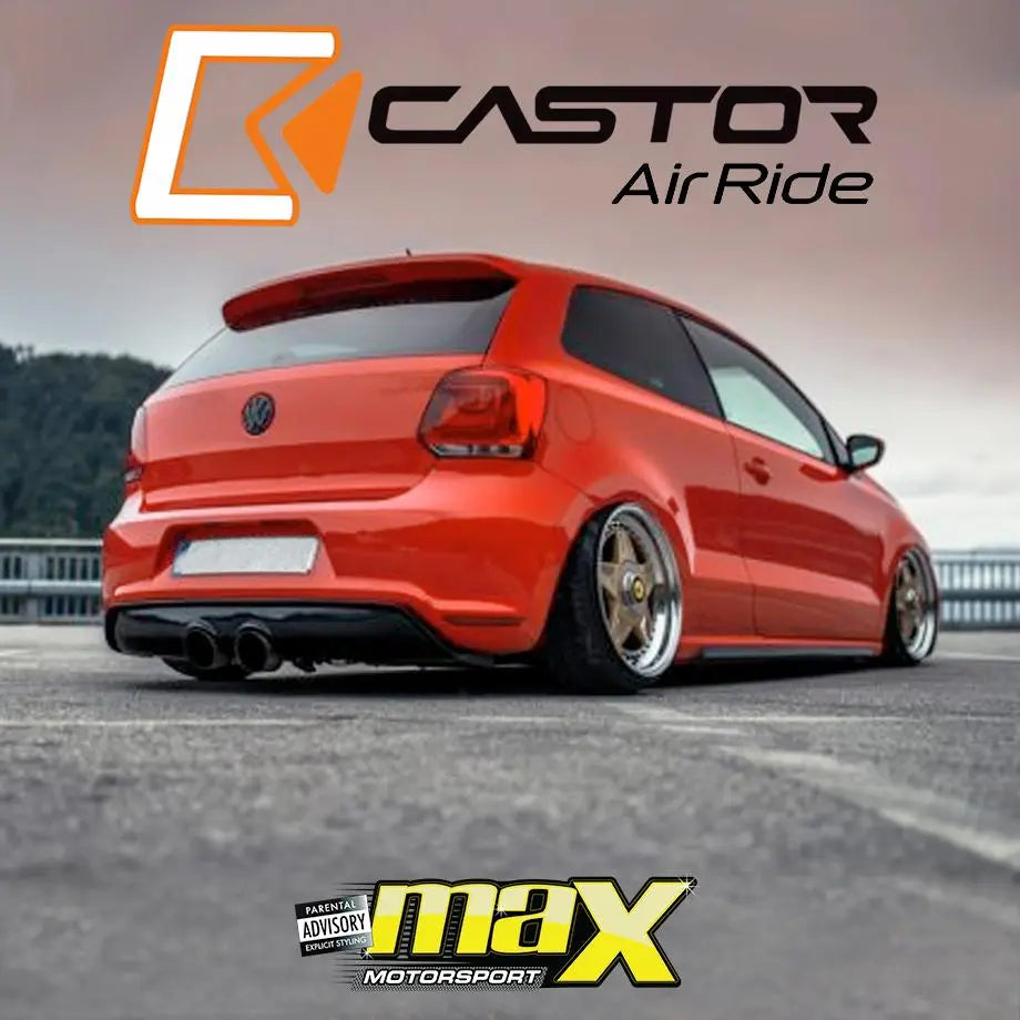 Castor Air Ride Black Bluetooth Air Suspension Kit - VW Polo 6R / GTI / TSI Castor Air Ride Suspension